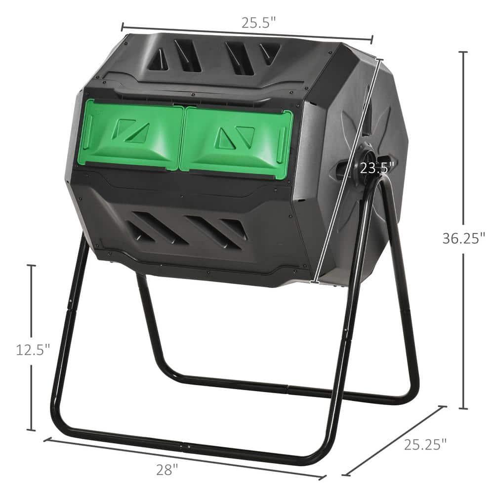 Outsunny 42.3 Gallons Outdoor Tumbler Composter with Latching Lid