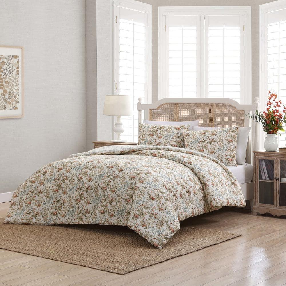 Laura Ashley Laura Ashley Bramble Floral Cotton Reversible Comforter Set
