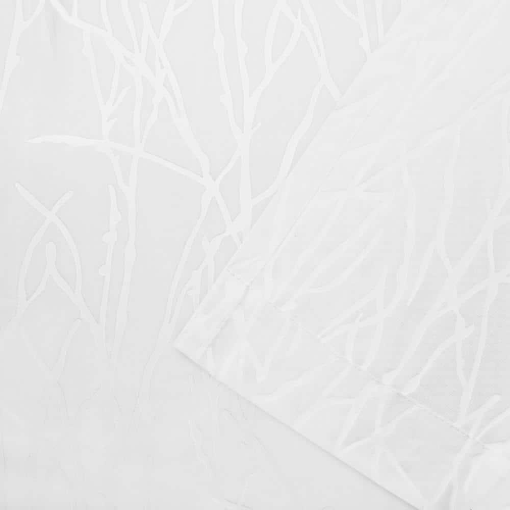 Set of 2 84"x52" Edinburgh Branch Sheer Burnout Grommet Top Window Curtain Panel White - Exclusive Home: Modern Botanical Design, Indoor Use