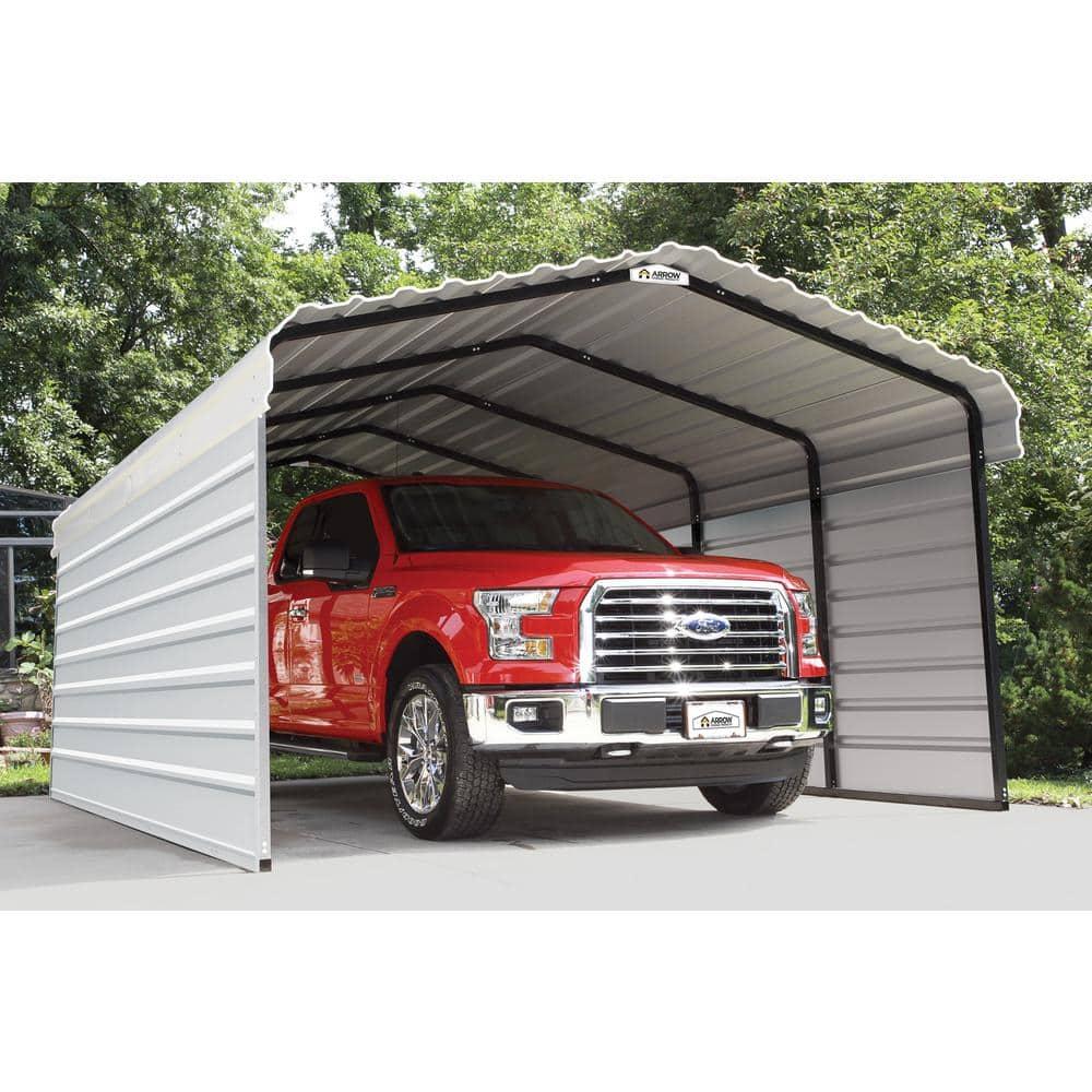 Arrow Arrow Steel Carport with 2 Side Wall Kits, 12x20x07