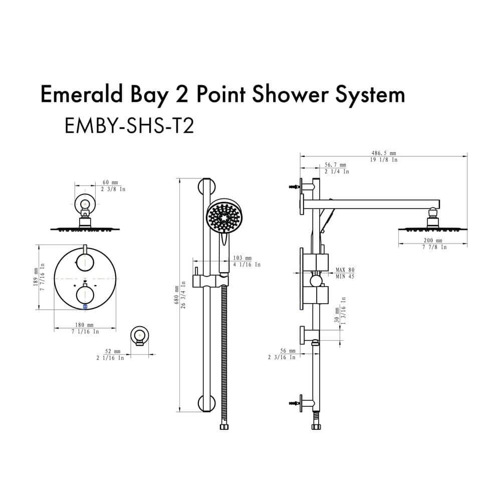 ZLINE Autograph Edition Emerald Bay Thermostatic Shower System