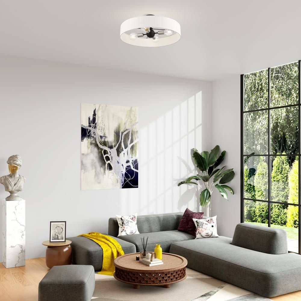 Livex Lighting Venlo 4 - Light Semi-Flush Mount in  Black/Brushed Nickel