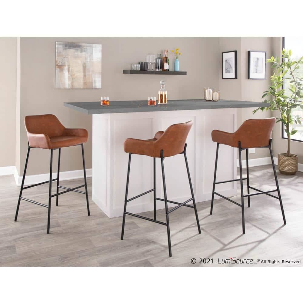 Steelside™ Greely Upholstered Counter Stool with Metal Frame (Set of 2)