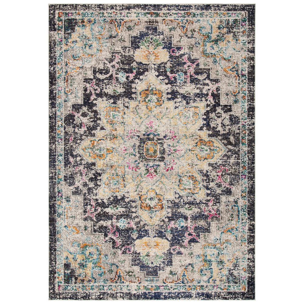 Madison MAD473 Power Loomed Indoor Area Rug - Black/Gold - 4'x6' - Safavieh