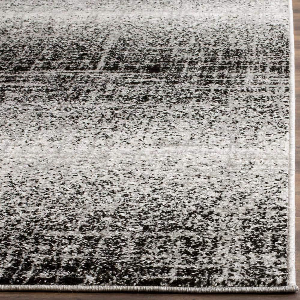SAFAVIEH Adirondack Kiersten Abstract Faded Area Rug, Silver/Black, 8' x 10'