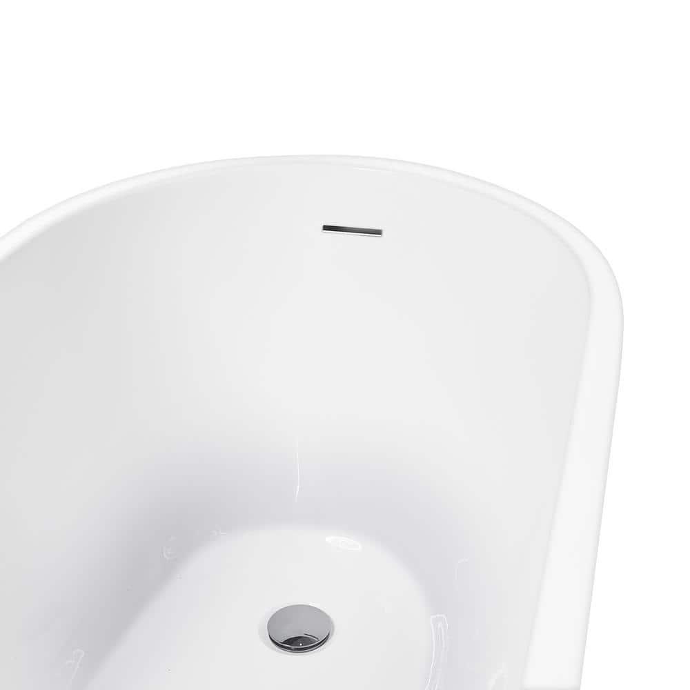 59" x 28" Freestanding Soaking Fiberglass Bathtub