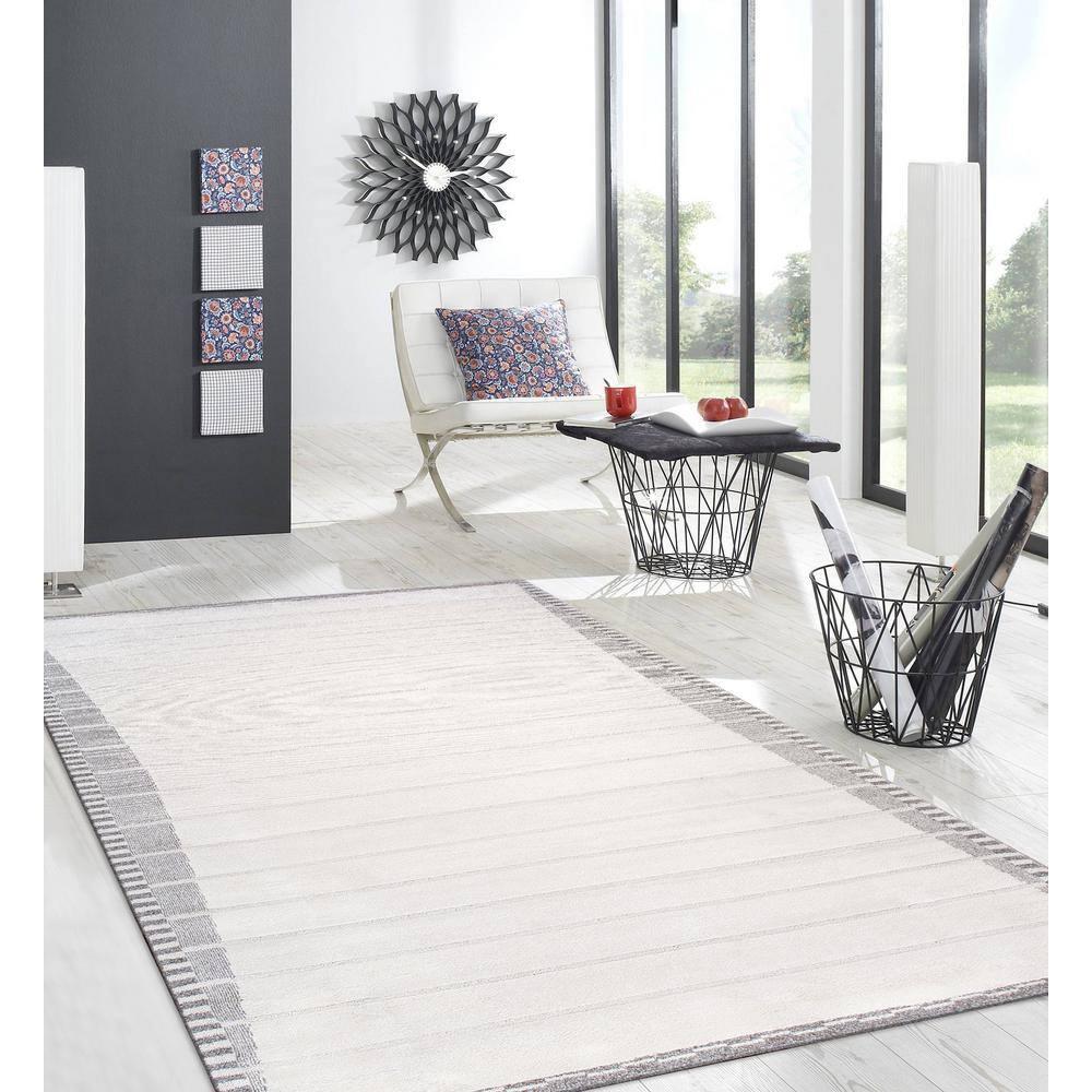 Pasargad Home Sutton 12' x 15' Power-Loomed Ivory/Grey Rug, For Indoor Space and all Age of Group