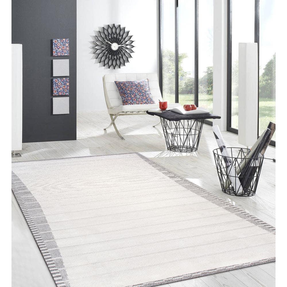 Pasargad Sutton Polypropylene Ivory/Gray Area Rug