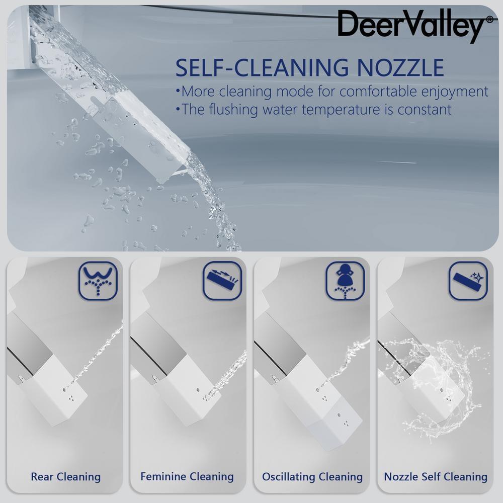 Smart Toilet with Bidet Wash Auto Sensor Flush Kick Flush Heated Seat Warm Wash(Remote Included)