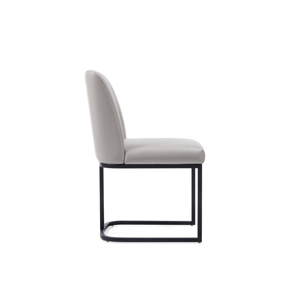 Set of 8 Serena Modern Leatherette Upholstered Dining Chair Set Light Gray - Manhattan Comfort: Ergonomic Design, Steel Legs, Foam-Filled