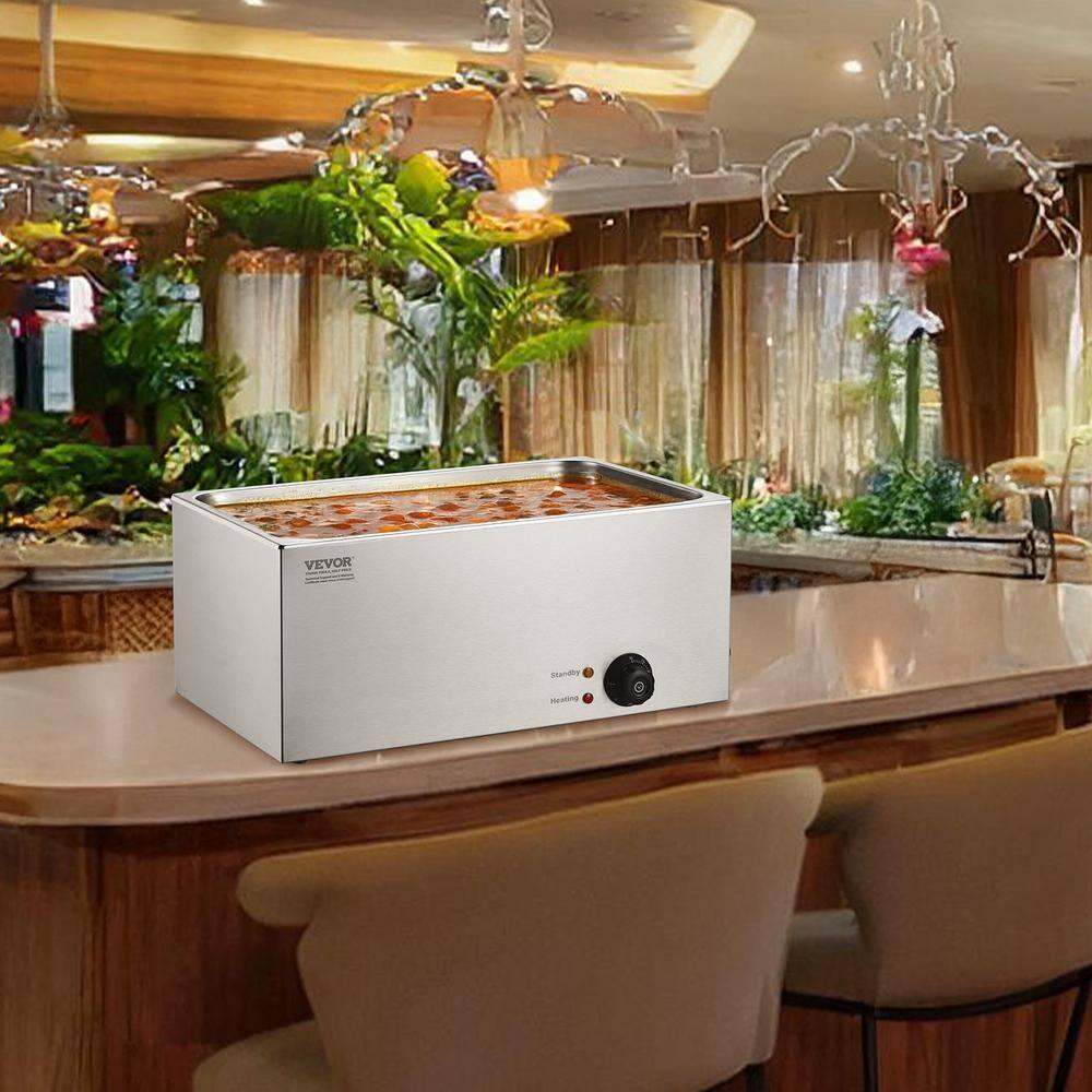 Latitude Run® Commercial Electric Food Warmer Countertop Buffet 19Qt 1200W Bain Marie