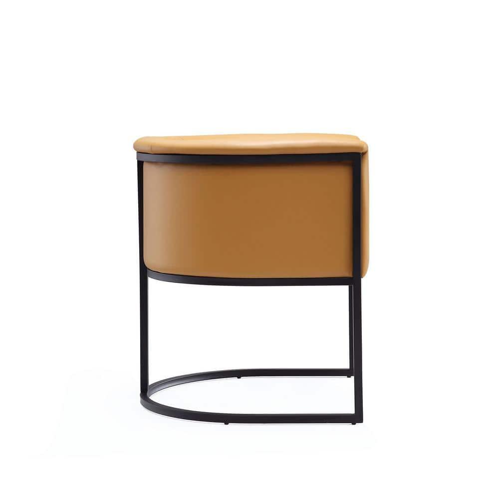 Manhattan Comfort Cosmopolitan Faux Leather Dining Chair Saddle: Upholstered, Metal Legs, No Assembly Required