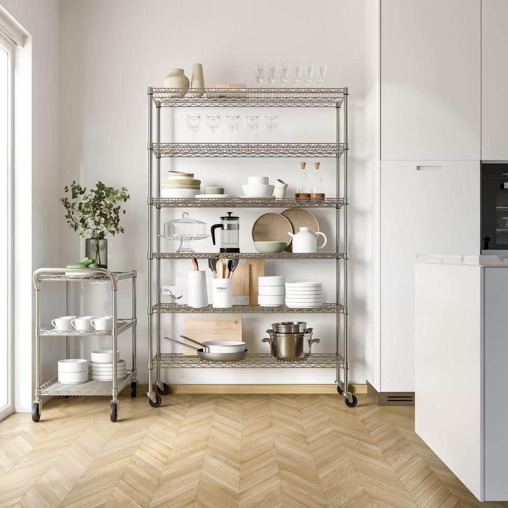 Seville Classics 36'' W 5-Tier NSF-Certified Steel Shelving with Wheels
