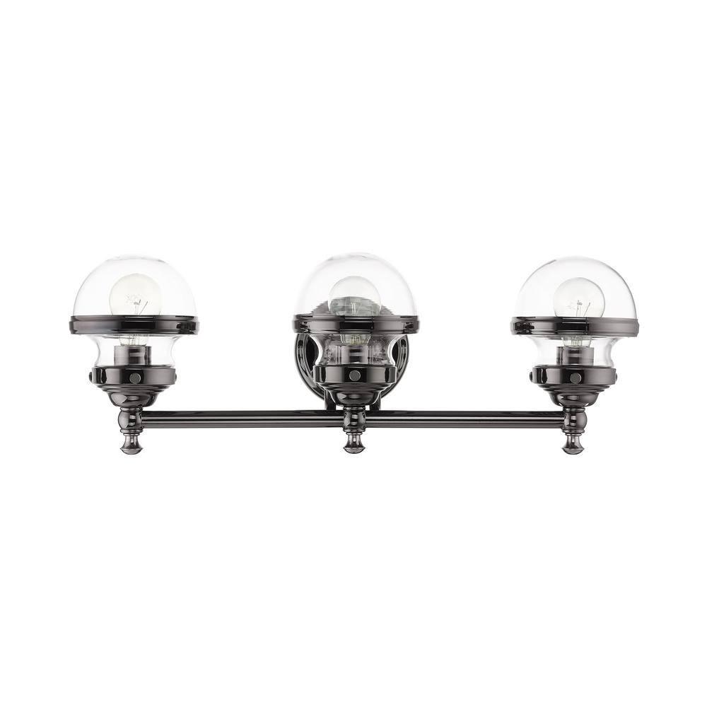 Livex Lighting Oldwick 3 - Light Vanity in  Polished Black Chrome