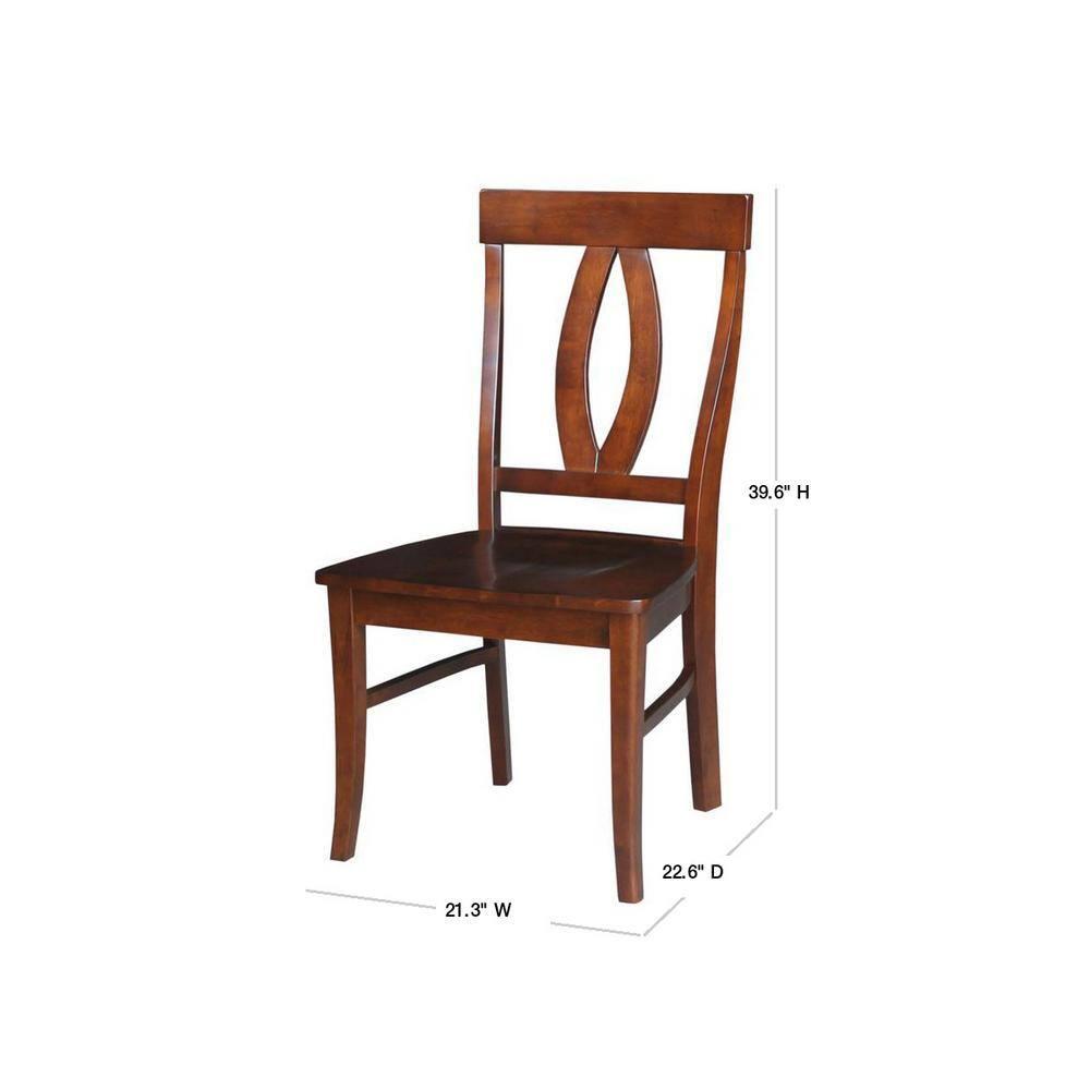 International Concepts Set of 2 Cosmo Verona Splat Back Chairs Espresso: Hardwood Frame, 250lb Capacity