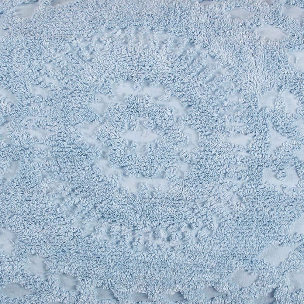 Euro Rio Collection 100% Cotton Tufted Unique Luxurious Floral Design Pillow Sham Blue - Better Trends