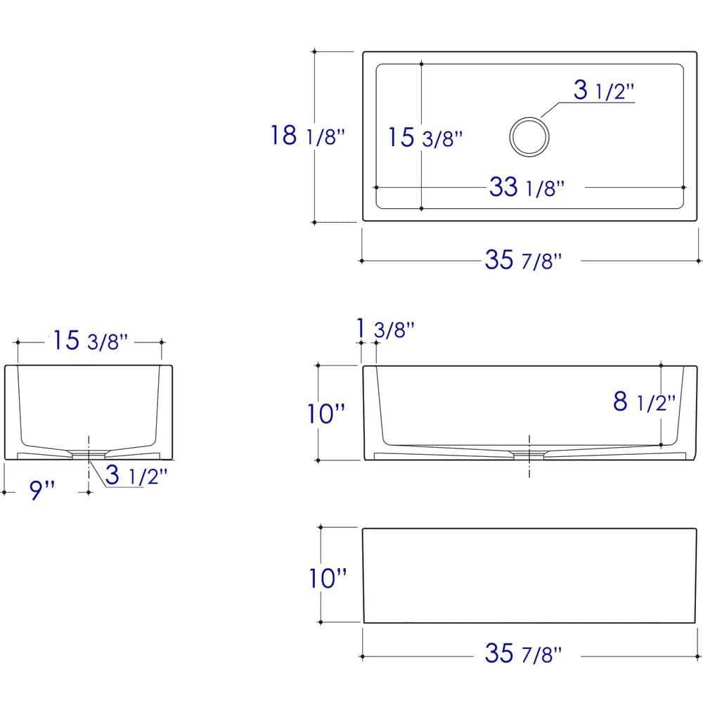 36'' L Farmhouse / Apron Single Bowl Fireclay Kitchen Sink