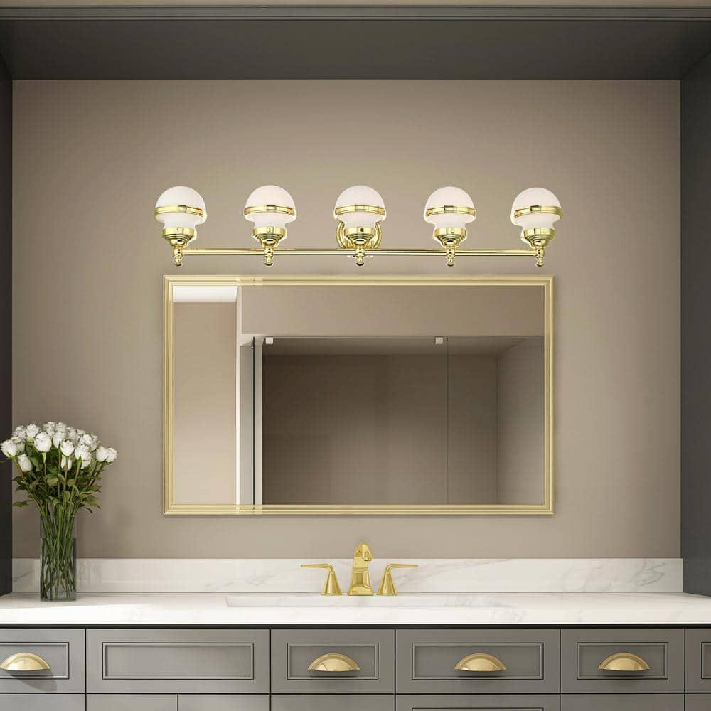 Livex Lighting Oldwick 5 - Light Vanity in  Polished Brass