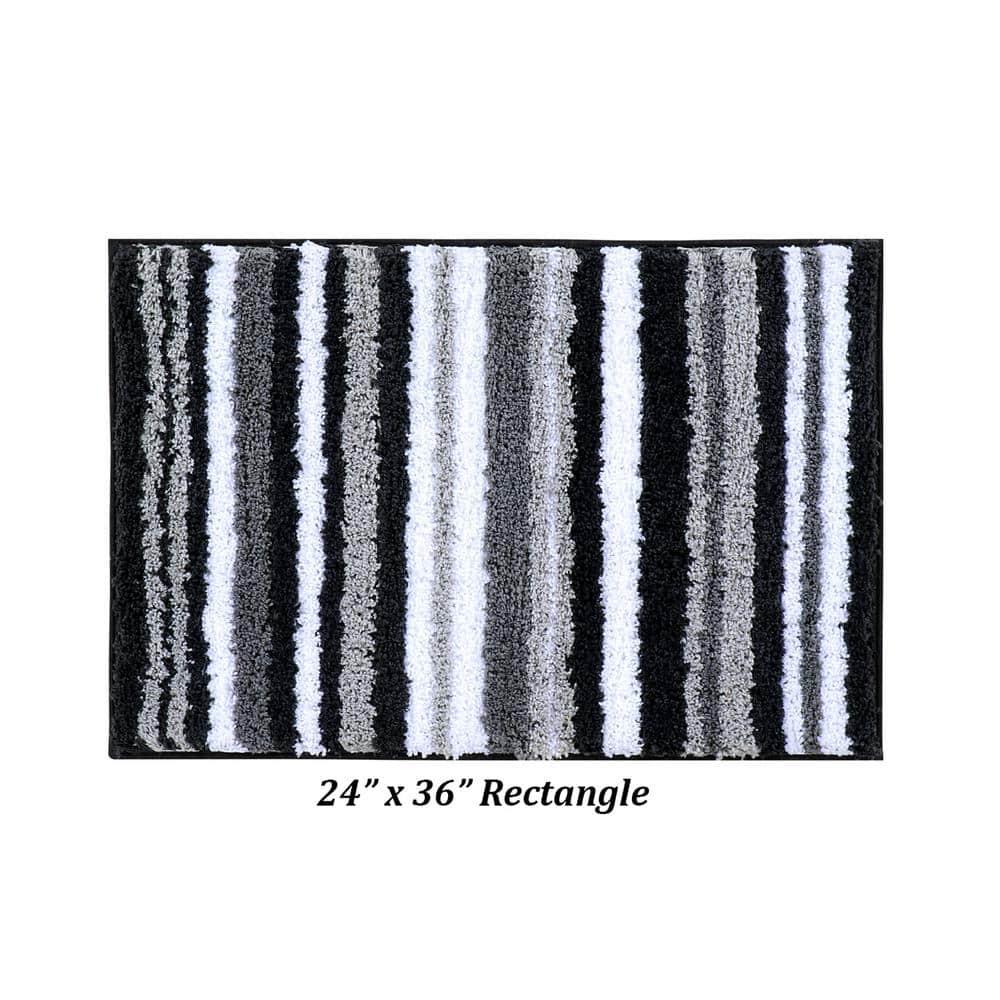 Griffie Collection 100% Polyester Tufted Bath Rug, 24" X 36", Graphite