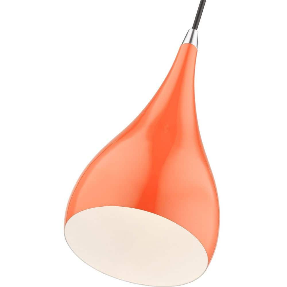 Livex Lighting Amador 1 - Light Pendant in  Shiny Orange/Polished Chrome