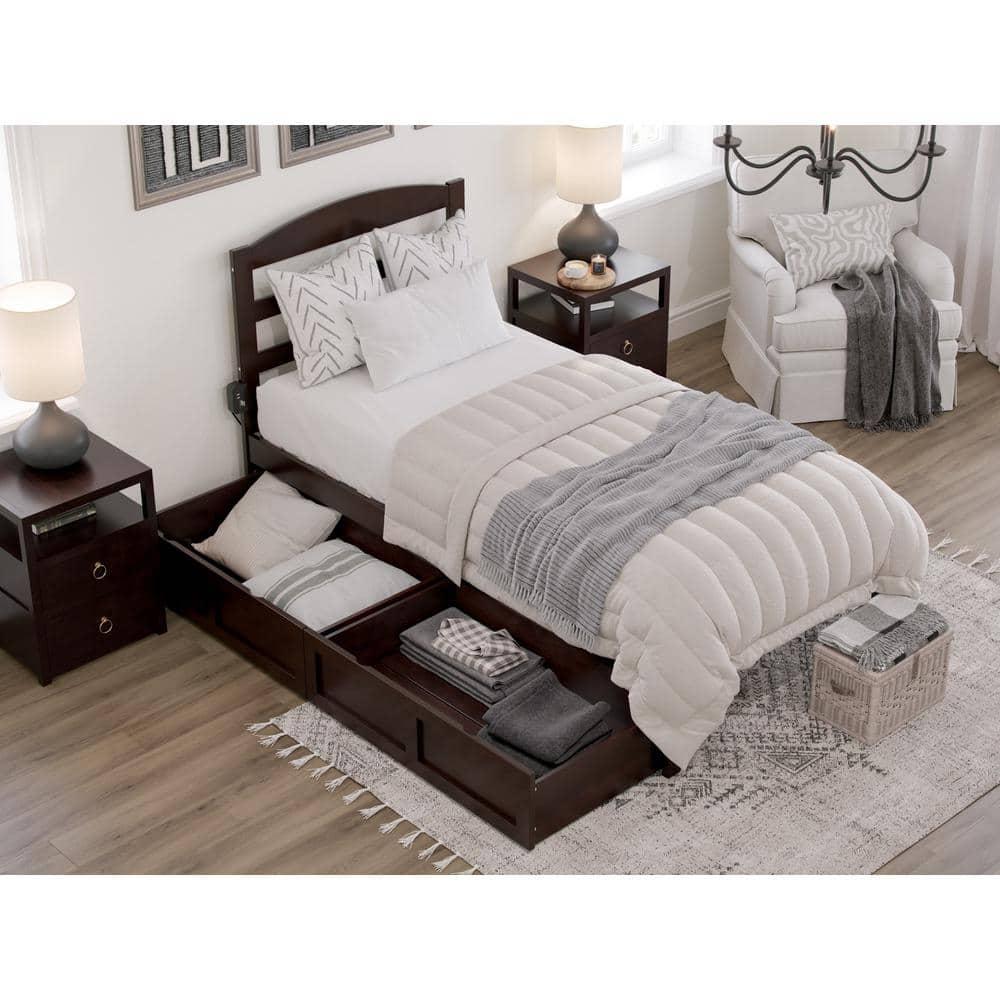AFI Furnishings Warren Platform Bed T with Drawers ES