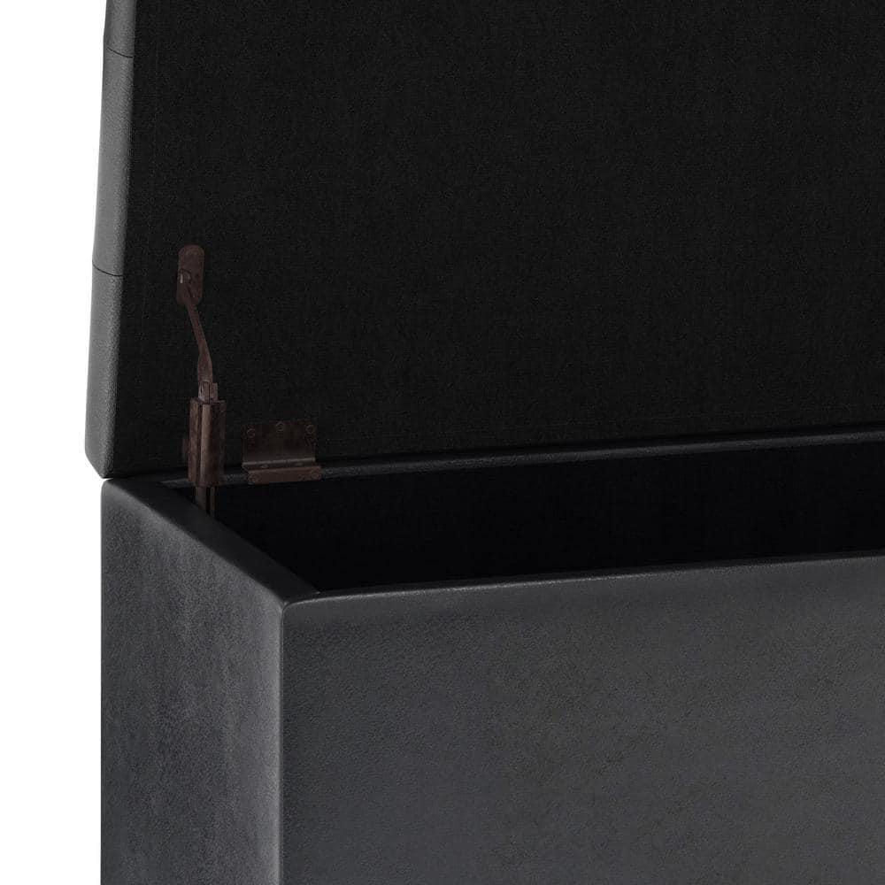Simpli Home Cosmopolitan Faux Leather Ottoman