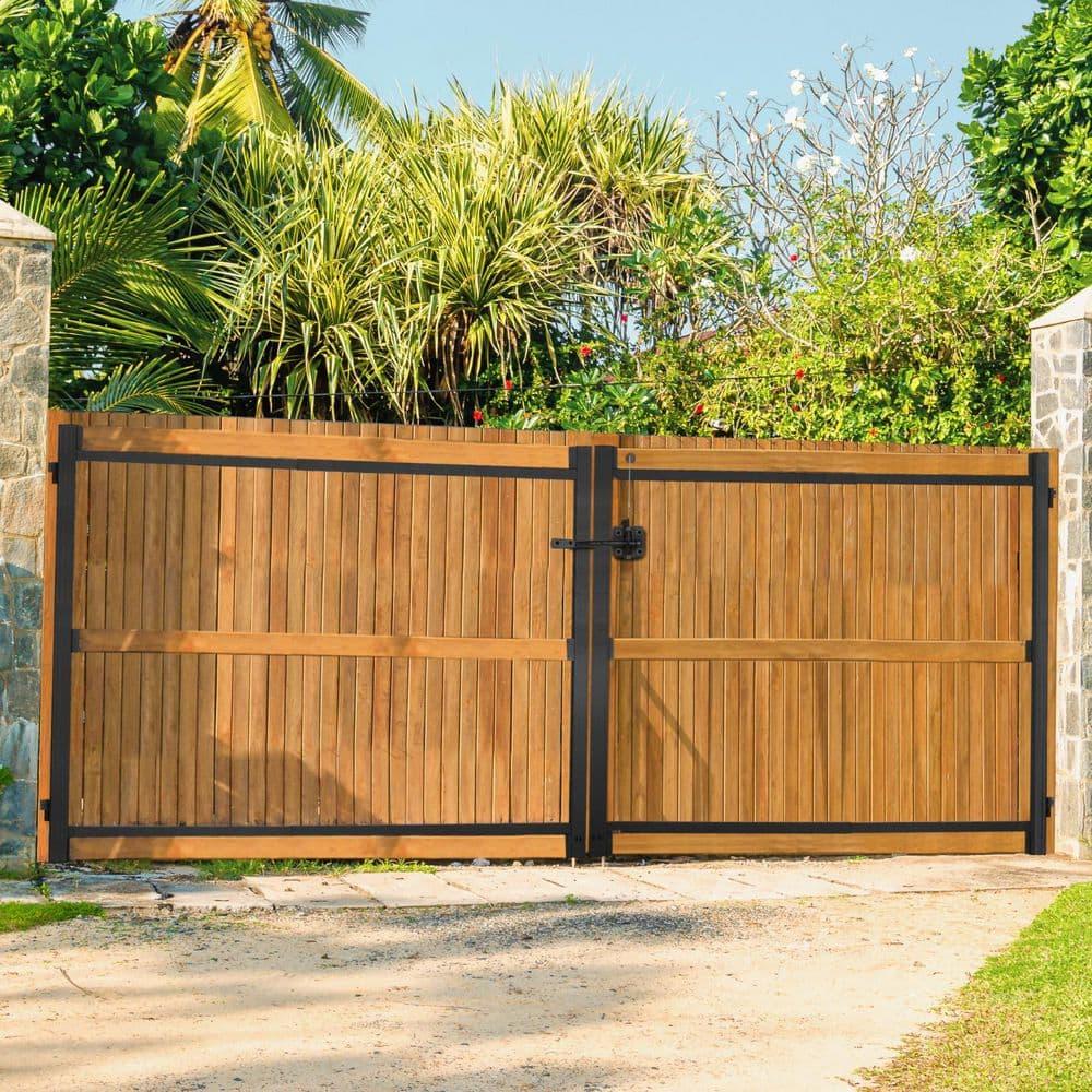 VEVOR Gate Building Kit, Fits 60 to 96 in Wide Openings, Up from 6 to 7 ft High Fence, Adjustable Gate Building Kit, Anti Sag Full Gate Frame Kit with Latch Lock, Screw, for Wooden Fence, Iron, Black