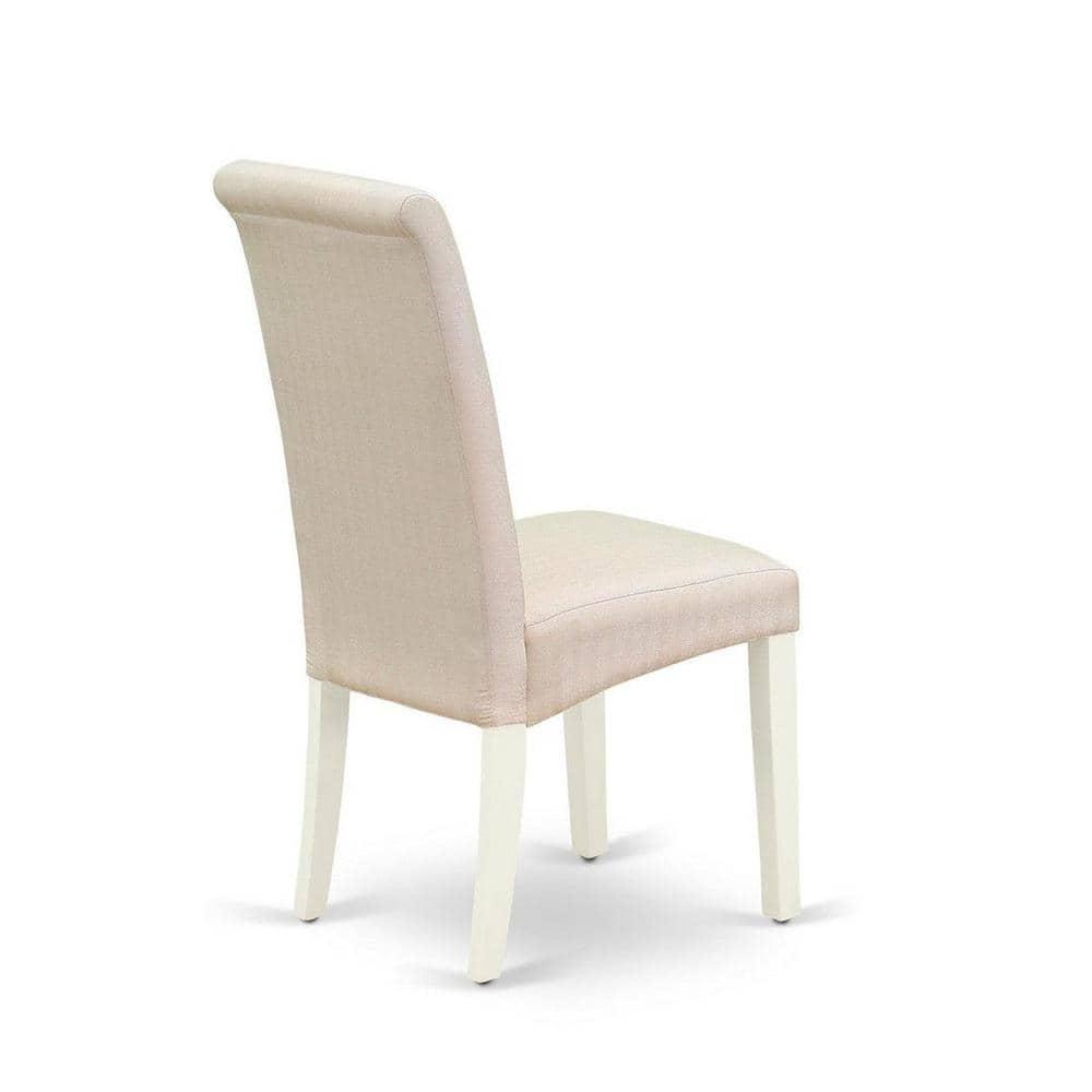 East West Furniture Hartland 5-piece Wood Dining Set in Linen White/Cream