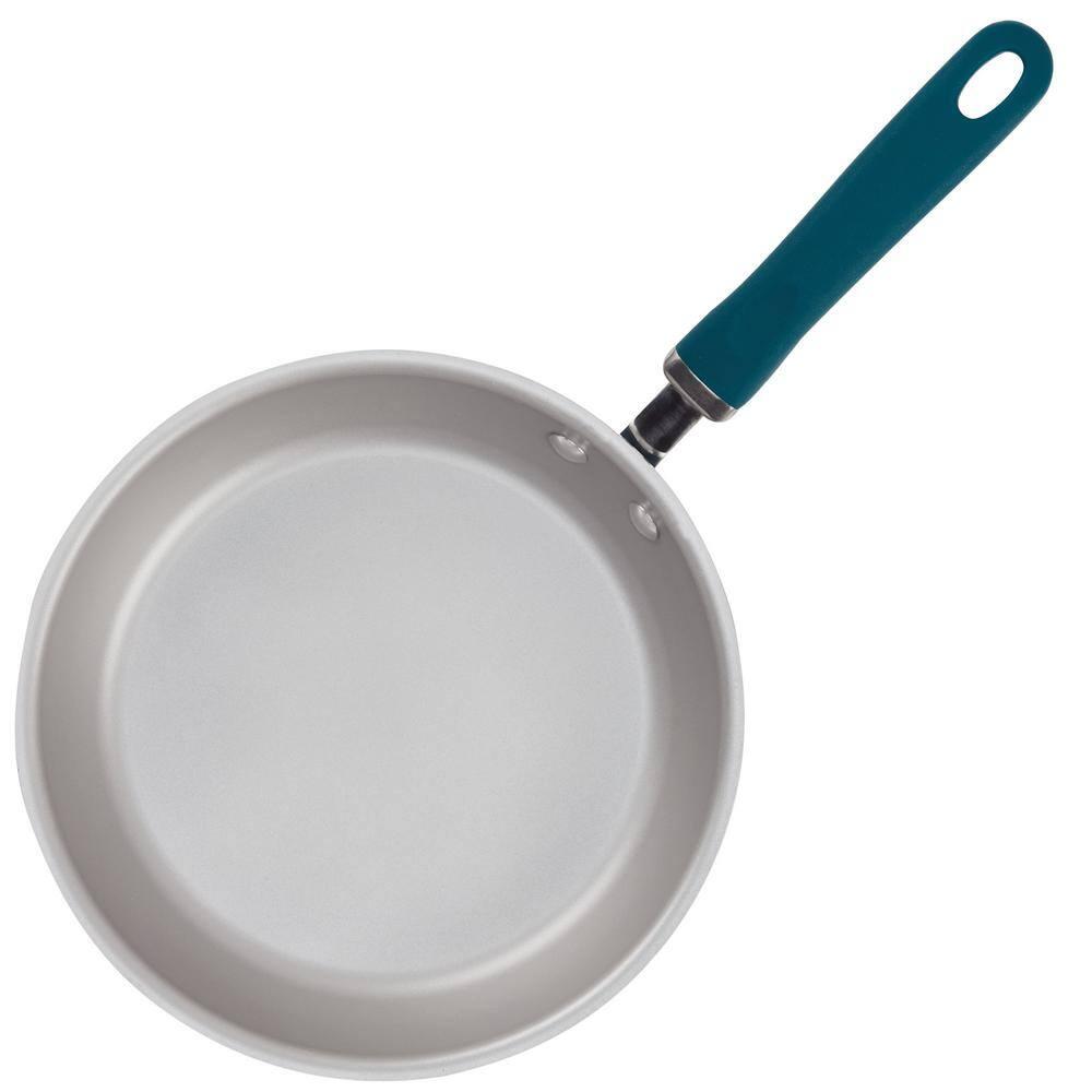 Rachael Ray Create Delicious 9.5" Aluminum Nonstick Deep Skillet with Lid Teal