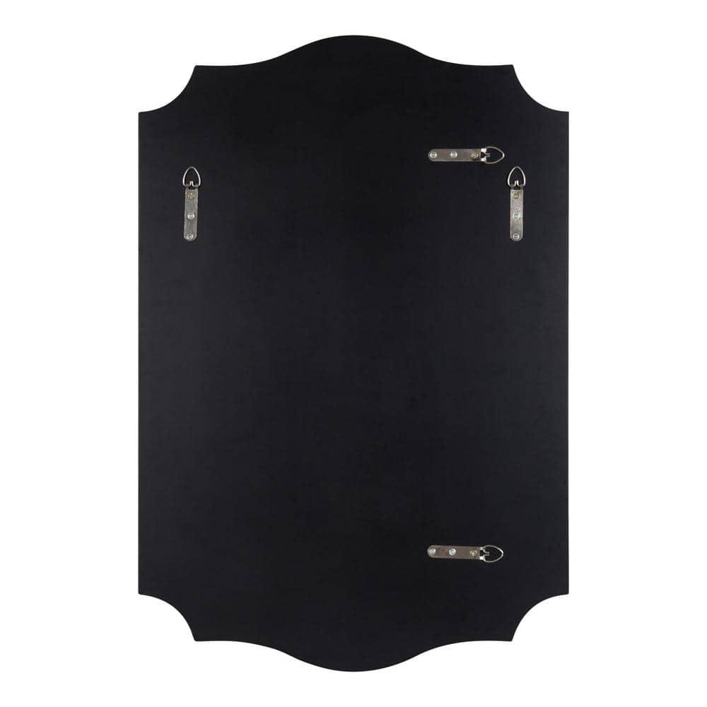 20" x 30" Hollyn Decorative Framed Wall Mirror Black - Kate & Laurel All Things Decor: Scalloped Edge, V-Groove, Hangs Both Ways