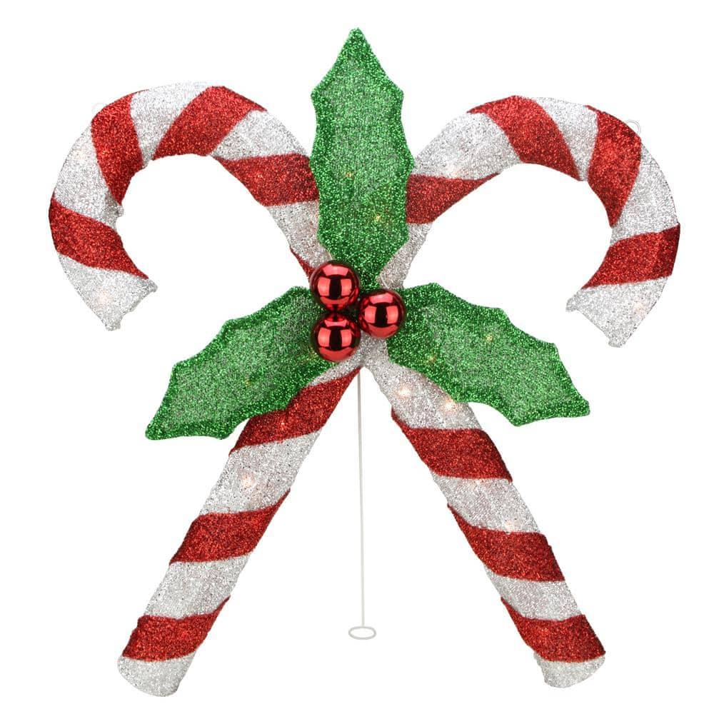 Northlight Double Candy Cane Lighted Outdoor Christmas Decoration - 26" - Clear Lights