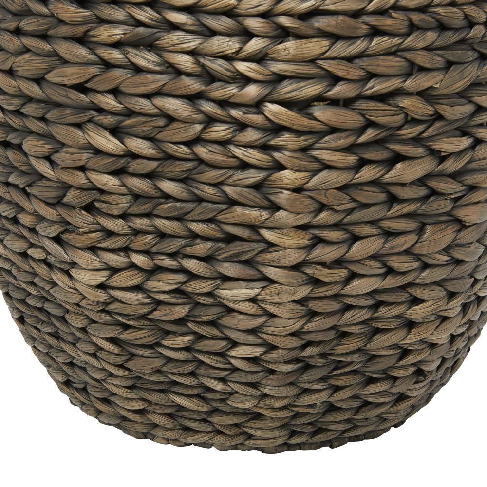 CosmoLiving by Cosmopolitan 23", 24"H Dark Brown Seagrass Handmade Storage Basket with Liner and Matching Tops, 2-Pieces