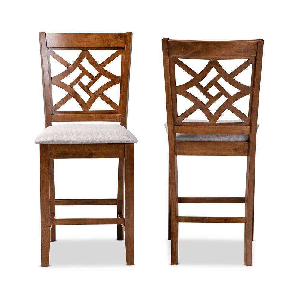 2pc Nicolette Wood Counter Height Barstool Set - Baxton Studio