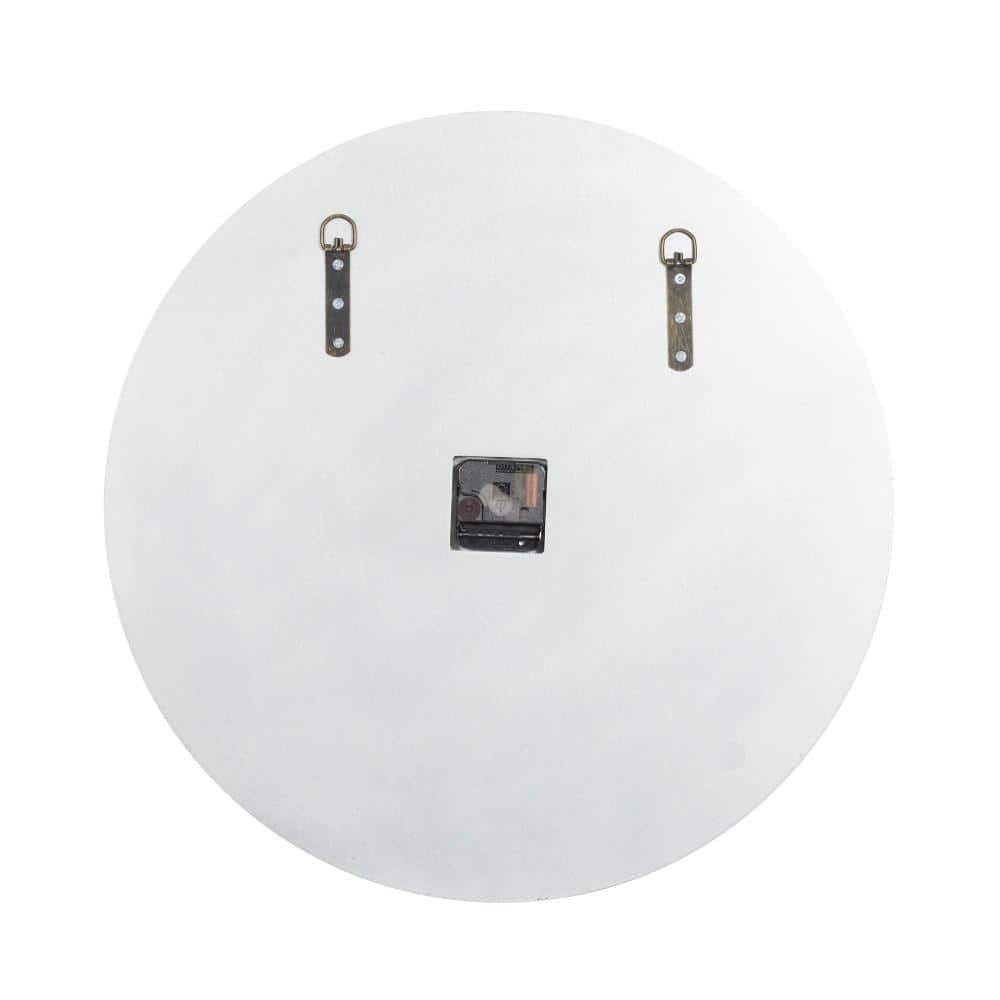 Rosdorf Park Ansonia Glass Mirrored Decorative White Wall Clock with Floating Crystals