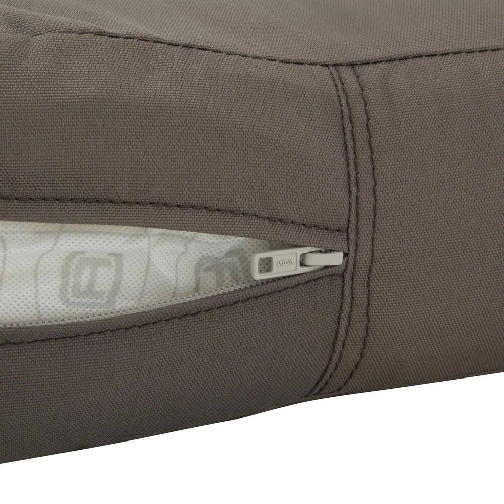 Classic Accessories Ravenna Water-Resistant Patio Lounge Chair/Loveseat Back Cushion, 21 x 20 x 4 Inch, Dark Taupe