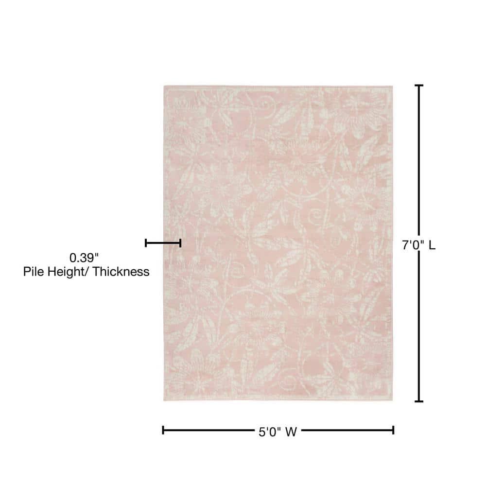Whigham Floral Pink/White Area Rug