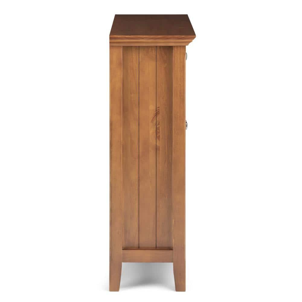 Simpli Home Acadian 36"W Solid Wood 2-Shelf Entryway Storage Cabinet with Glass Doors and 2 Drawers