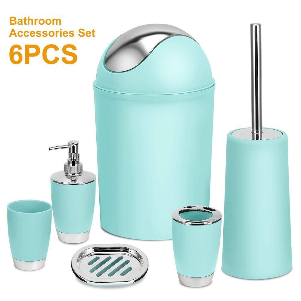 Kocaso 6 Pieces Bathroom Accessories Sets, Bathroom Set Ensemble Bathroom Toothbrush Holder Set