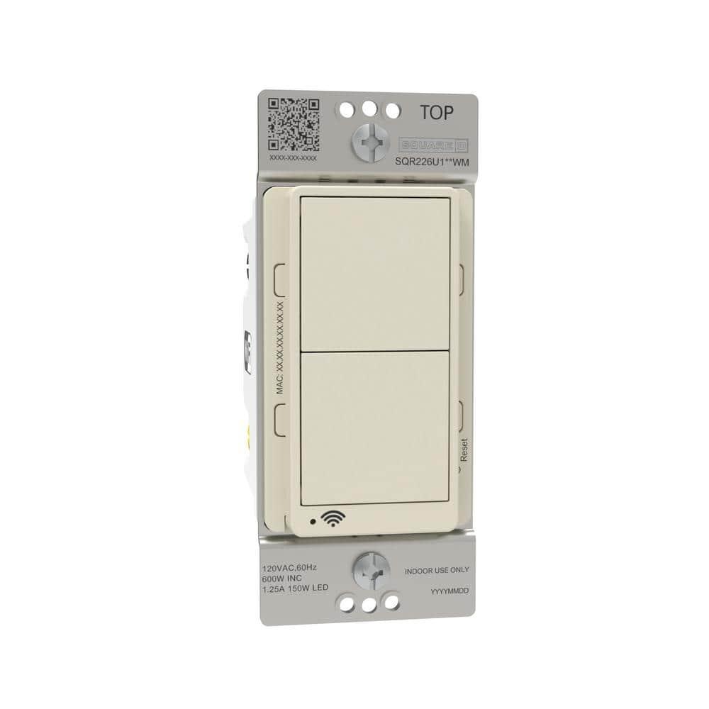 X Series 15 Amp Single Pole/3-Way Matter Smart Wi-Fi Rocker Switch Light Switch, Beige SQR141U1LAWM