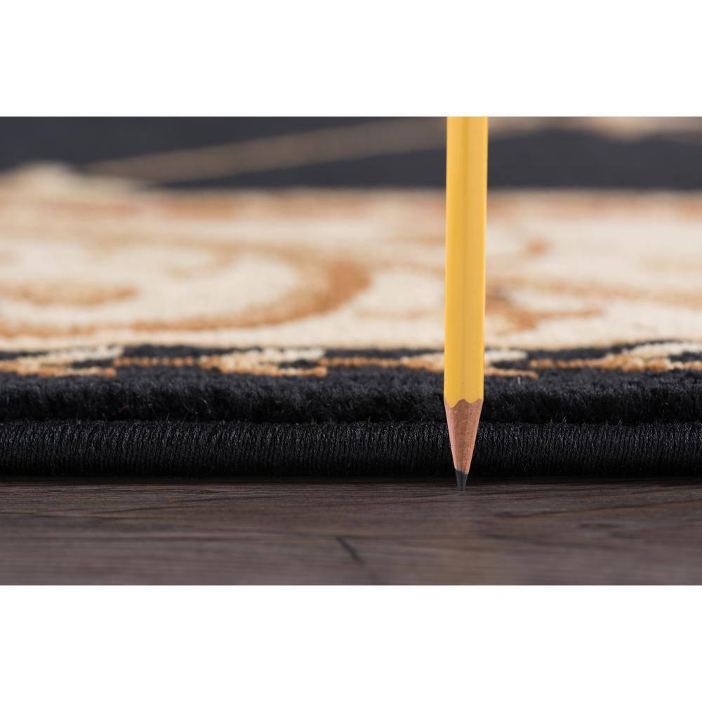 Tayse Sensation Area Rug SNS4883 Traditional Black Swirls Lines 2' 3" x 10' Rectangle