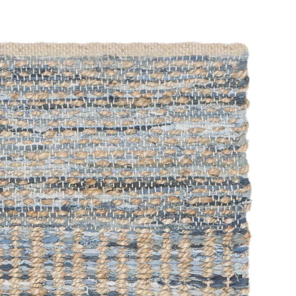 Cape Cod CAP353 Hand Woven Runner Rug - Natural/Blue - 2'3"x6' - Safavieh.