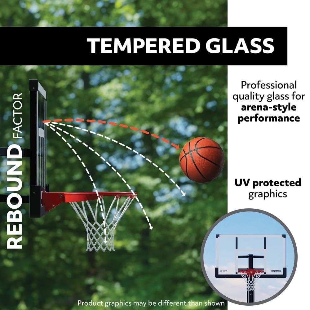 Lifetime Lifetime Height Adjustable Bolt Down Basketball Hoop (54" Tempered Glass Backboard)