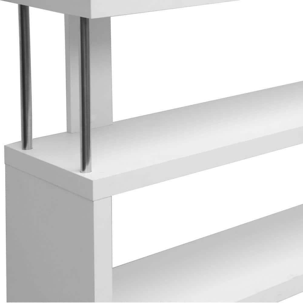 75.5" Barnes Six Shelf Modern Bookshelf White - Baxton Studio: Farmhouse Style, Wood Composite, 6-Tier Storage