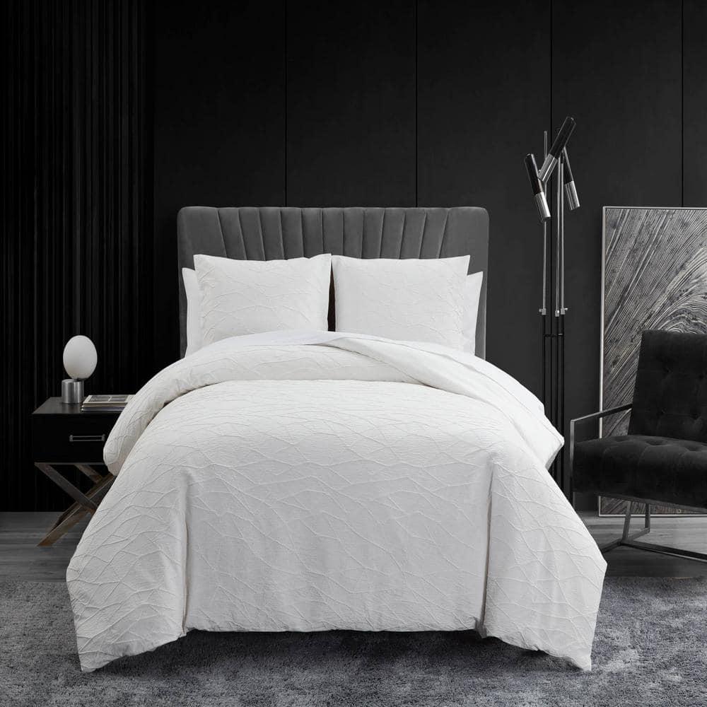 Vera Wang Vera Wang Abstract Crinkle White Comforter Set