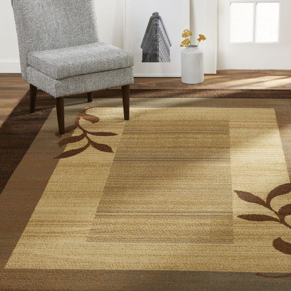 Home Dynamix Royalty Clover Contemporary Geometric Border Area Rug, Brown/Blue, 7'8"x10'4"