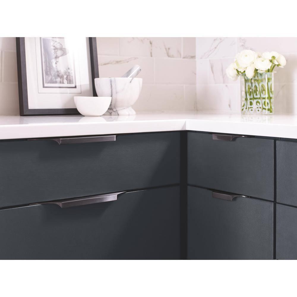 Polished Chrome Modern Cabinet Edge Pull with Mounting Hardware