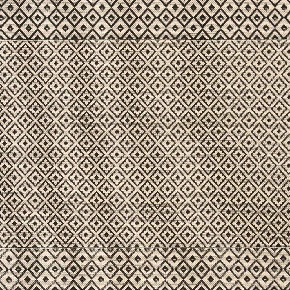 Courtyard CY6235 Power Loomed Indoor and Outdoor Area Rug - Beige/Black - 6'7"x6'7" - Safavieh
