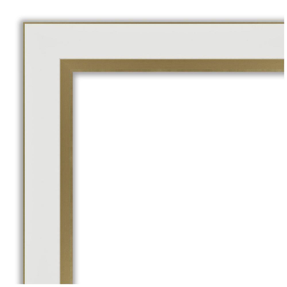 Amanti Art Eva White Gold Narrow Framed Wall Mirror - 19.12 x 23.12 in
