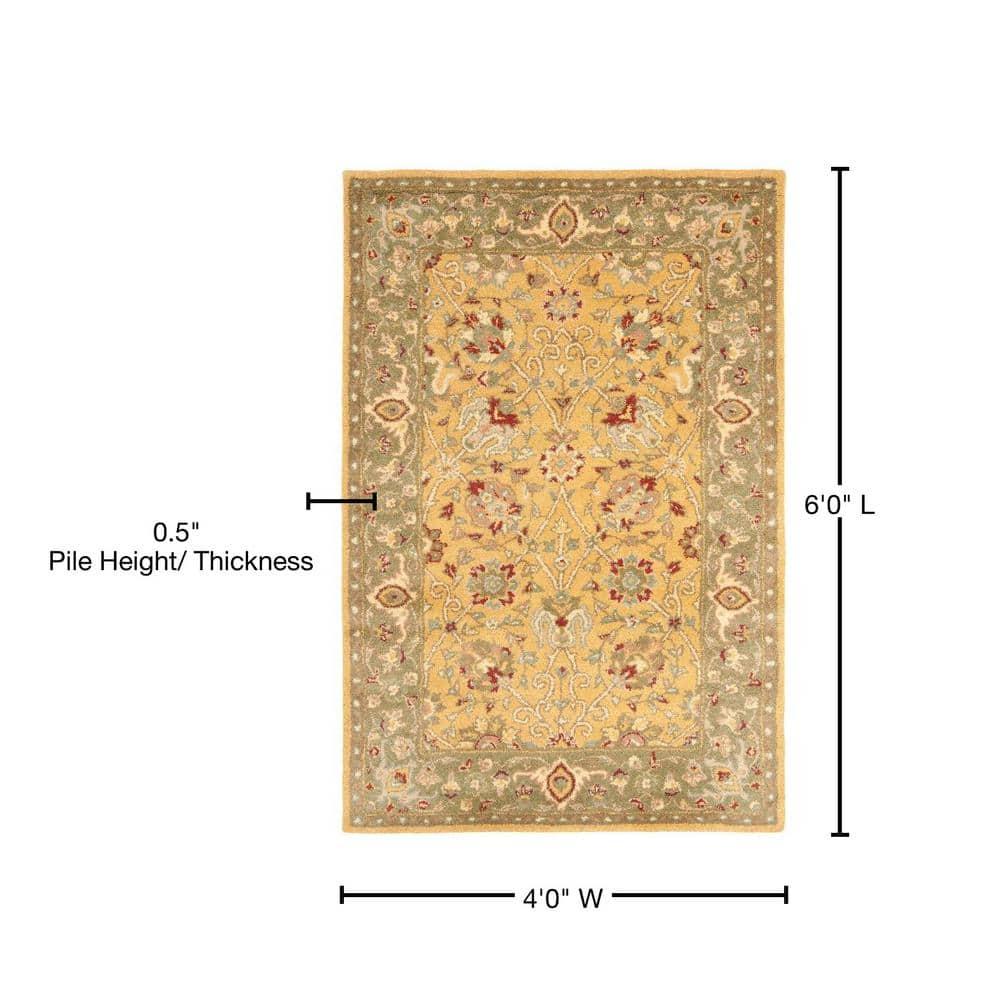 Antiquity AT21 Hand Tufted Indoor Area Rug - Gold - 4'x6' - Safavieh