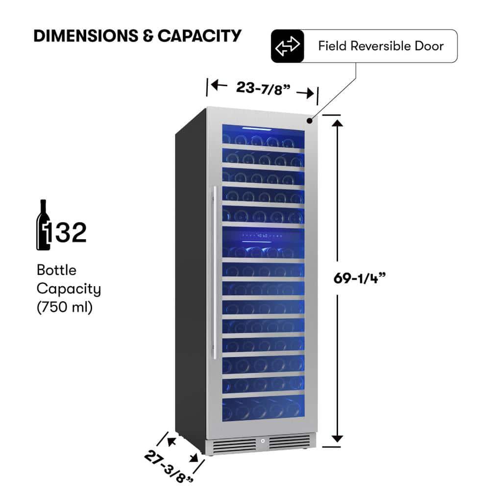 Zephyr Zephyr Presrv 24 in. 132-Bottle Dual Zone Full Size Wine Cooler